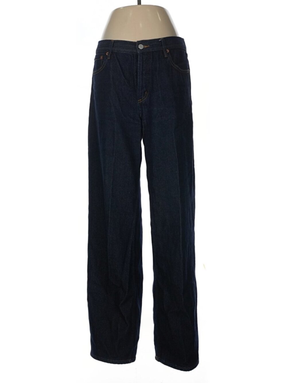 Still Here Walker Wide Leg Jeans Indigo Dark Wash Size 28 High Rise Denim